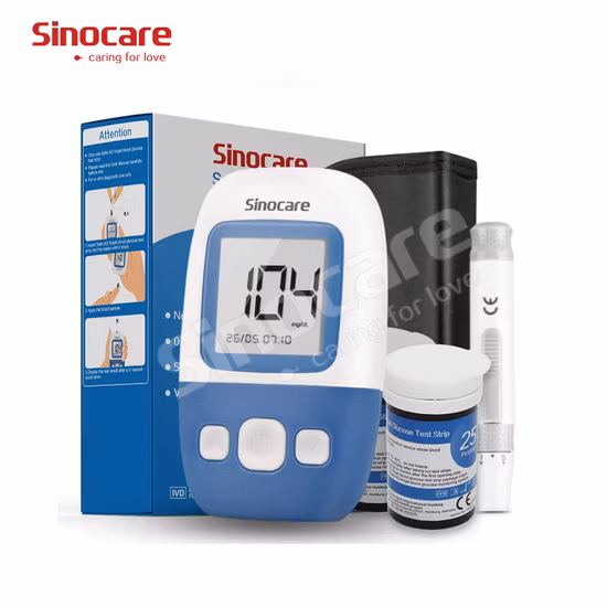 Sinocare Glucose Meter Blood Glucose Meter Monitoring System with Test Strips for Home Hospital
