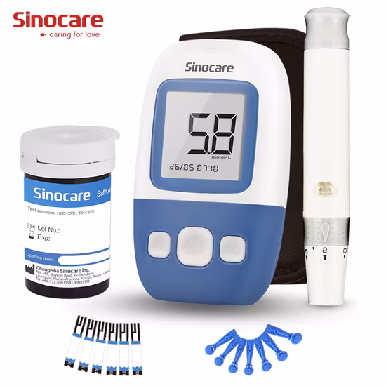 Sinocare Glucose Meter Blood Glucose Meter Monitoring System with Test Strips for Home Hospital